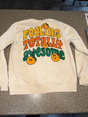 Chemistry Feeling Totally Awesome Cream Graphic Crewneck